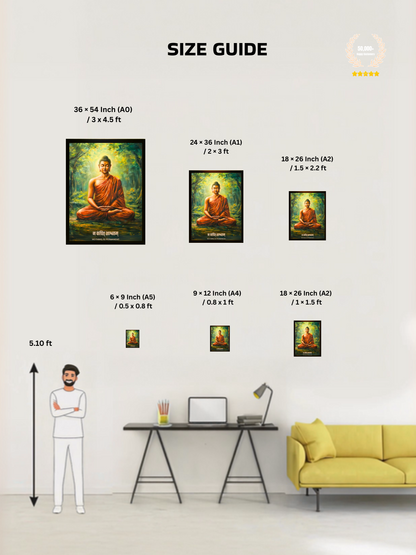 The "न कंचित् शाश्वतम्" Gautam Buddha Wall Frame | Premium Quality