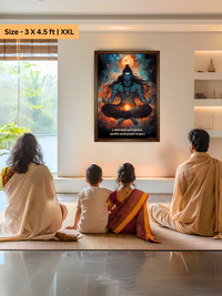 The "ॐ त्र्यम्बकं यजामहे " Lord Shiva Wall Frame | Premium Quality - Bharatvarsh Arts--Wall Poster Sets - Buy Indian Spiritual, Mythology, Gods, Warrior Wall Art - For Living Room, Decor