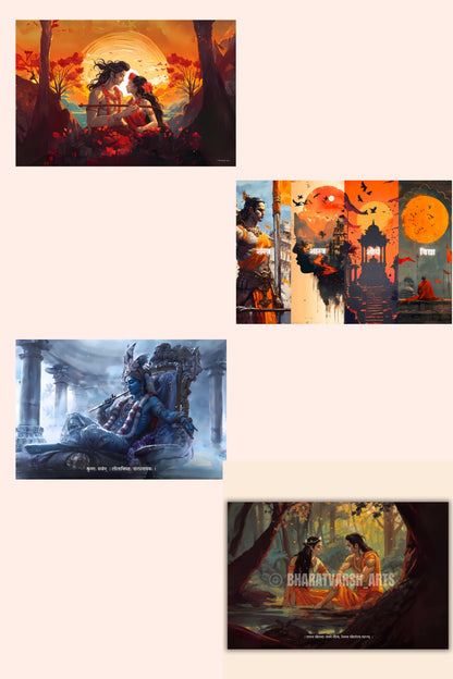 The 'SWASTIK' 19 Premium Posters Combo + Free Fevicol EasyStick Kit + 2 Surprise Sticker | Size : 1 x 1.5 ft - Bharatvarsh Arts--Wall Poster Sets - Buy Indian Spiritual, Mythology, Gods, Warrior Wall Art - For Living Room, Decor