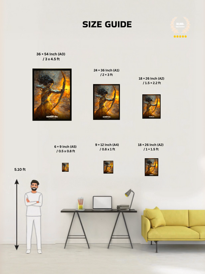 The "अहमस्मि योधः" Prabhu Shreeram Warrior Wall Frame | Premium Quality