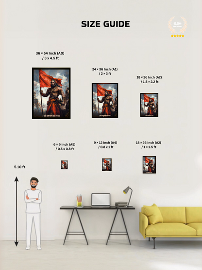 The 'यतो हनुमान् ततो जयः' Hanuman Wall Frame | Premium Quality