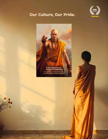 The "न च त्यागसमं सुखम्" Chanakya Large Poster | 8K | Premium Glossy
