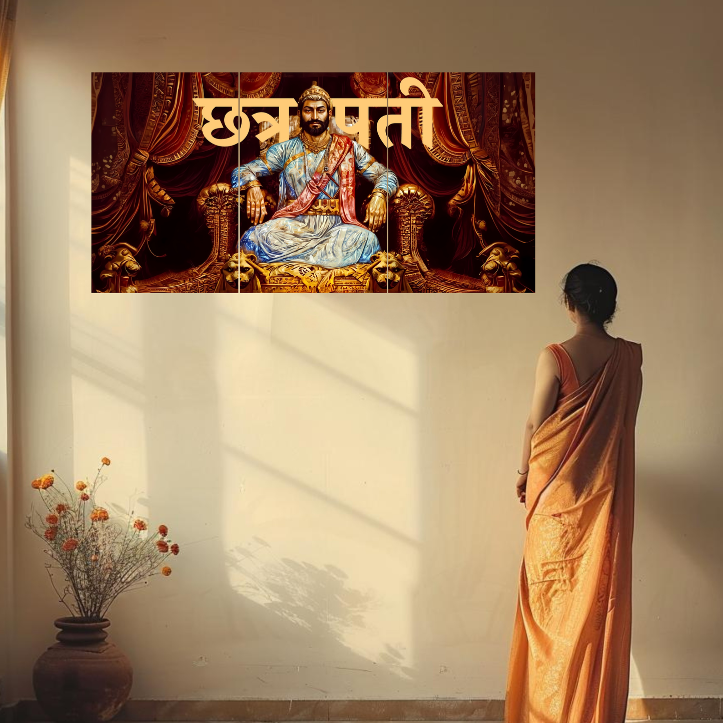 The 'छत्रपती' Chatrapati Shivaji Maharaj Epic 3 Panel SPLIT Poster | 8K | Premium Glossy