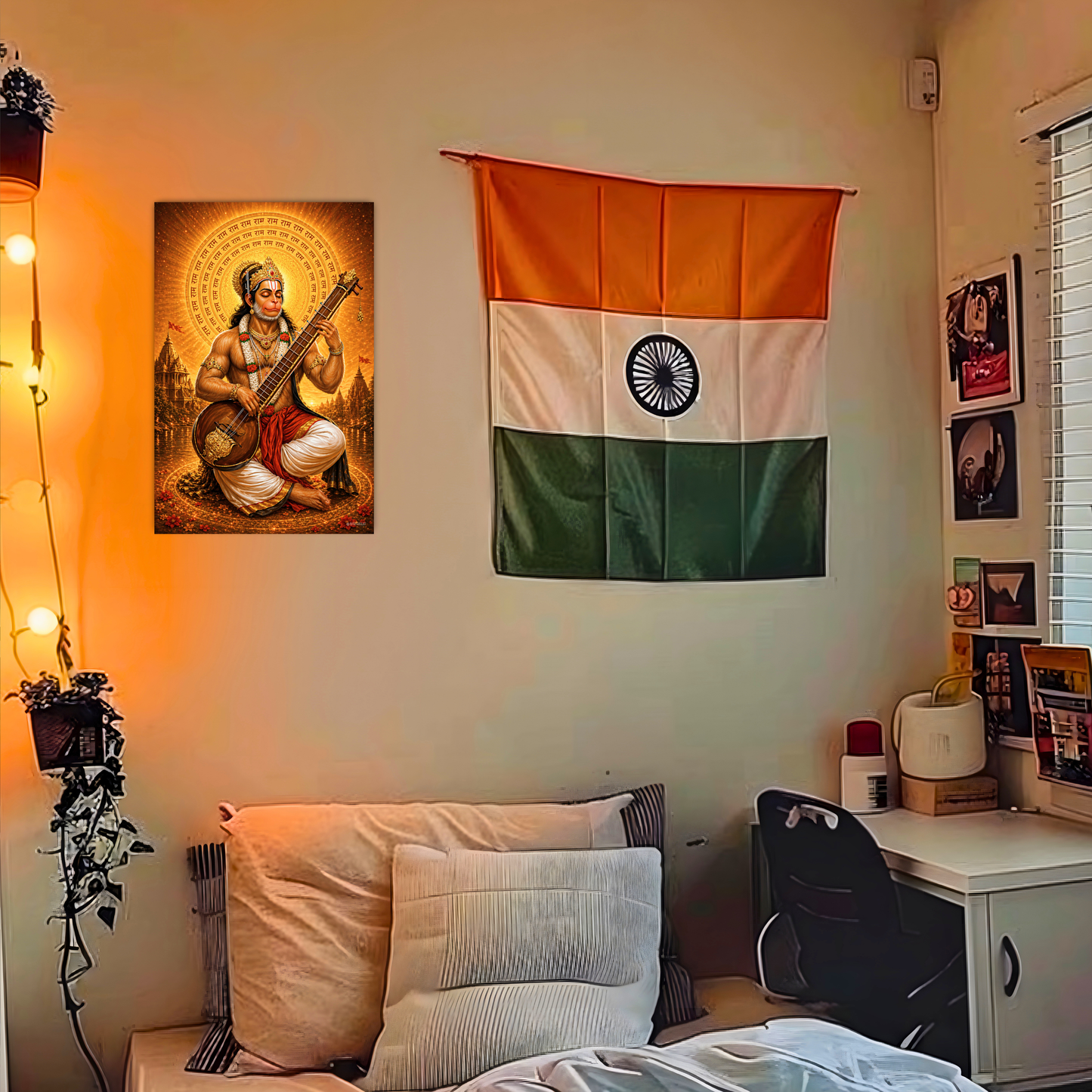 The Hanuman Ji Bhajan Peaceful Poster | 8K | Premium Glossy