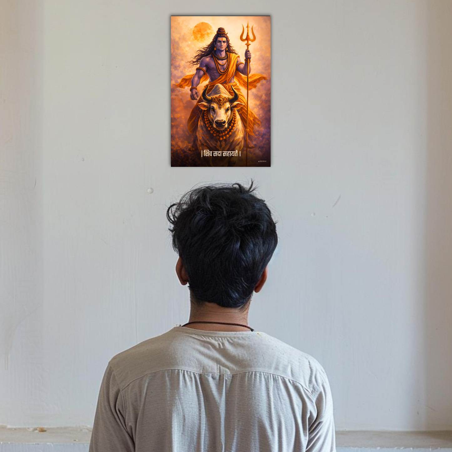 The 'शिव सदा सहायतें' Lord Shiva and Nandi Poster | 8K | Premium Glossy