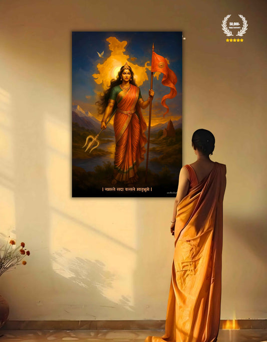 The 'नमस्ते सदा वत्सले मातृभूमे' Bharat Mata Premium Large Poster | 8K | Premium Glossy