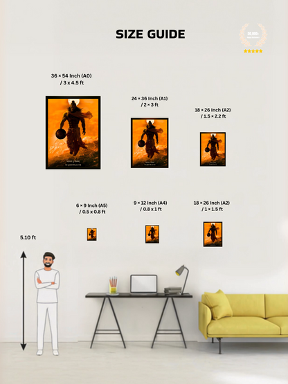 The 'पवनपुत्र' Pavanputra Hanuman Wall Frame | Premium Quality
