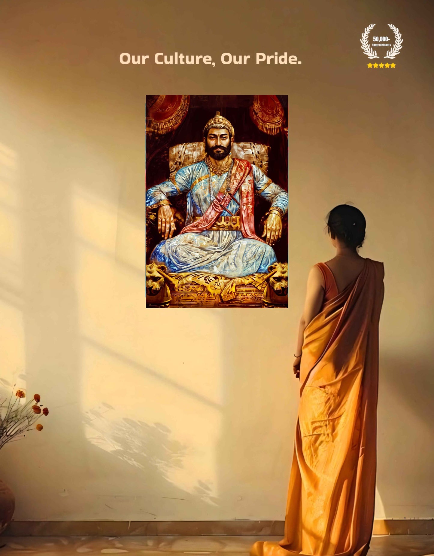 The King Chatrapati Shivaji Maharaj Large Wall Poster | 8K | Premium Glossy