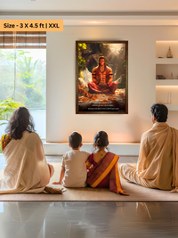 The 'अहमेव क्रान्तिः' Hanuman Meditation Wall Frame | Premium Quality - Bharatvarsh Arts--Wall Poster Sets - Buy Indian Spiritual, Mythology, Gods, Warrior Wall Art - For Living Room, Decor