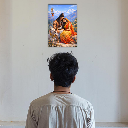 The Shiv Parvati Peaceful Poster | 8K | Premium Glossy