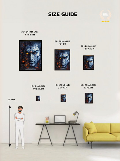 The Lord Shiva "अंतः अस्ति प्रारंभः" Wall Frame | Premium Quality