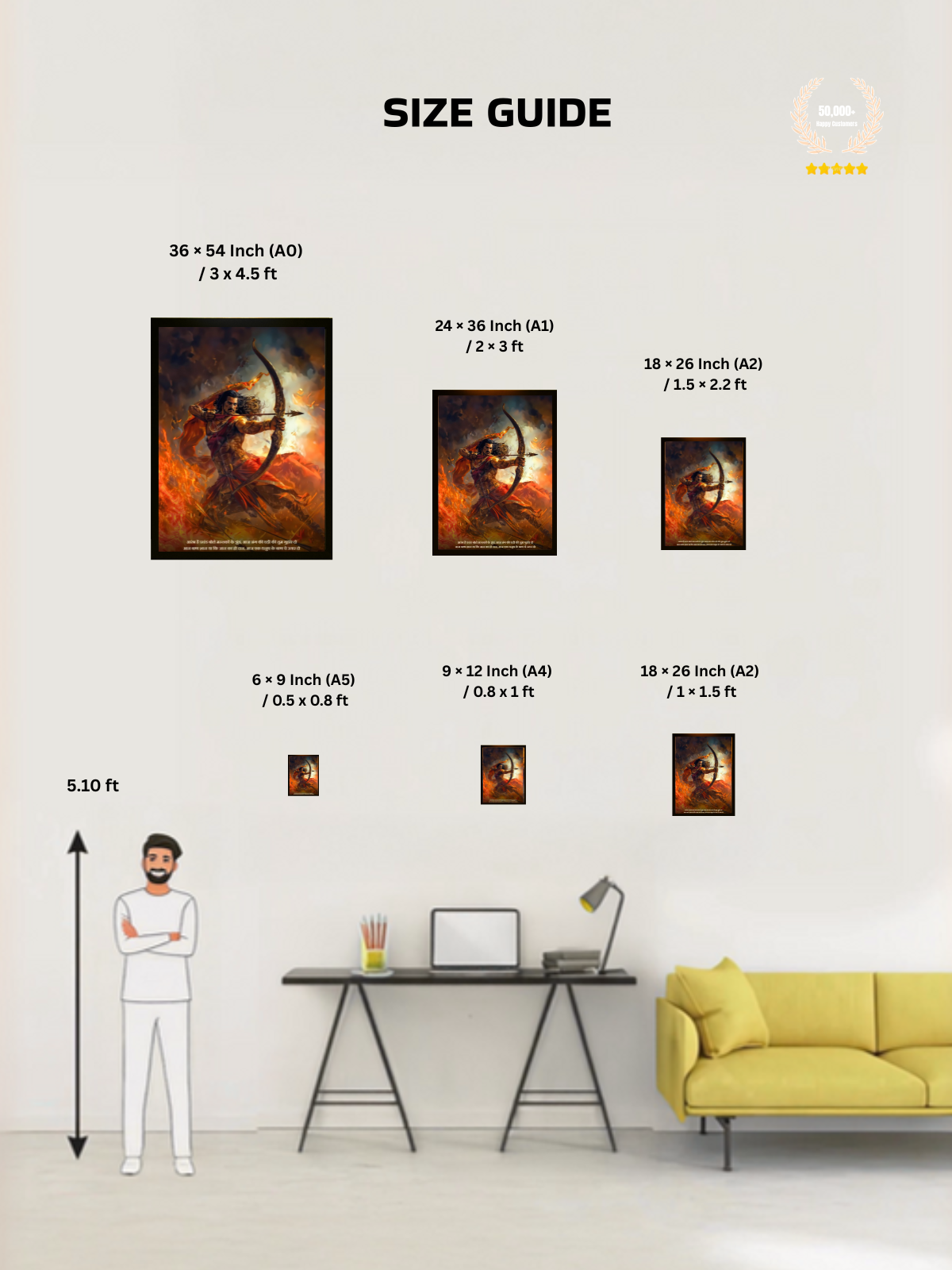 The "ब्रह्मास्त्रधारी" Arjuna Wall Frame | Premium Quality