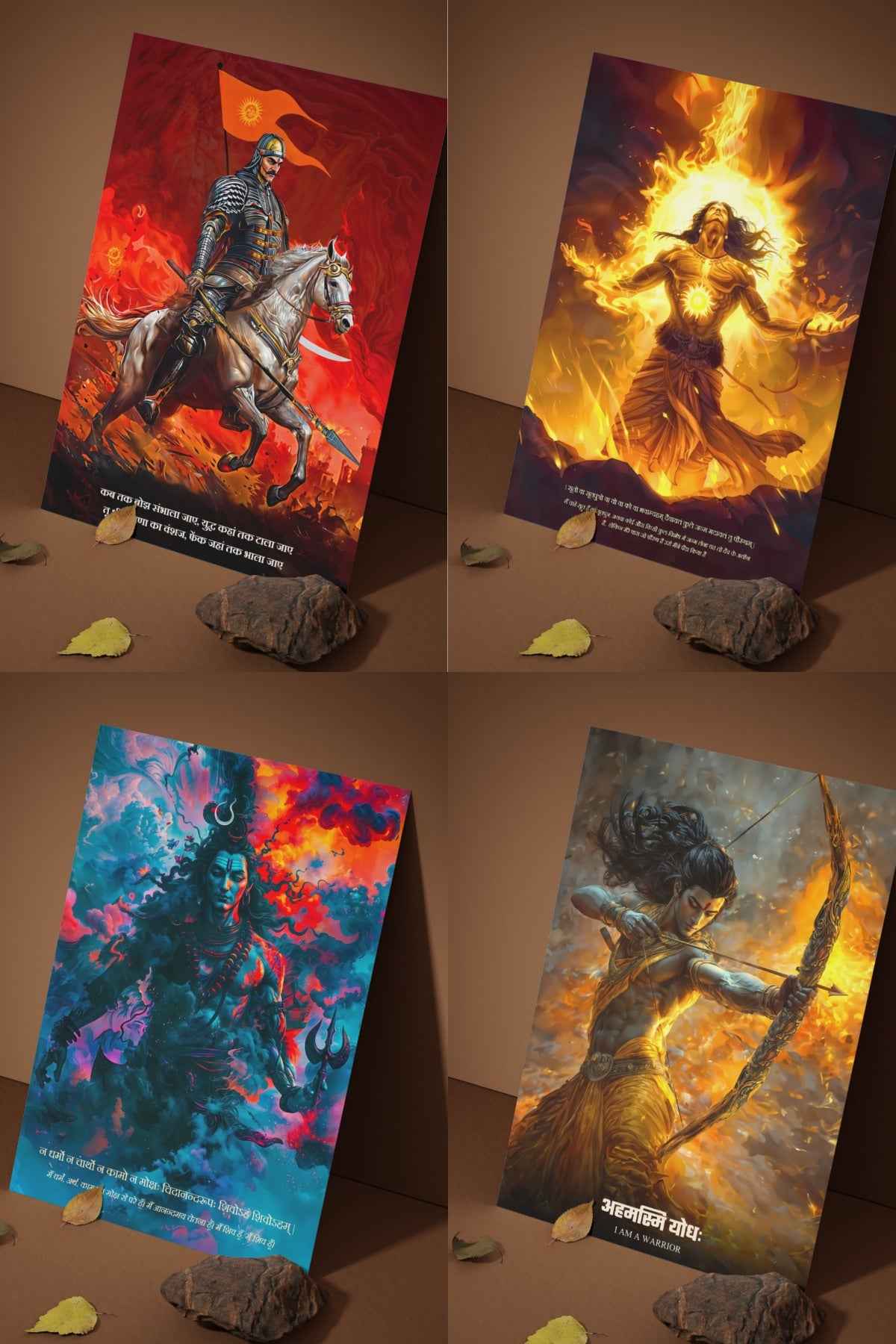 The 'BLOODLINE' 12 Premium Posters Combo + Free Fevicol EasyStick Kit + 2 Surprise Sticker | Size : 1 x 1.5 ft - Bharatvarsh Arts--Wall Poster Sets - Buy Indian Spiritual, Mythology, Gods, Warrior Wall Art - For Living Room, Decor