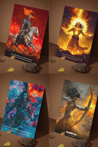 The 'BLOODLINE' 12 Premium Posters Combo + Free Fevicol EasyStick Kit + 2 Surprise Sticker | Size : 1 x 1.5 ft - Bharatvarsh Arts--Wall Poster Sets - Buy Indian Spiritual, Mythology, Gods, Warrior Wall Art - For Living Room, Decor