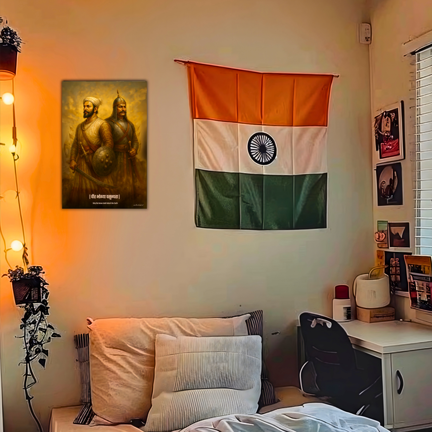 The ' वीर भोग्या वसुन्धरा' Chatrapati Shivaji Maharaj and Maharana Pratap Warrior Wall Poster | 8K | Premium Glossy