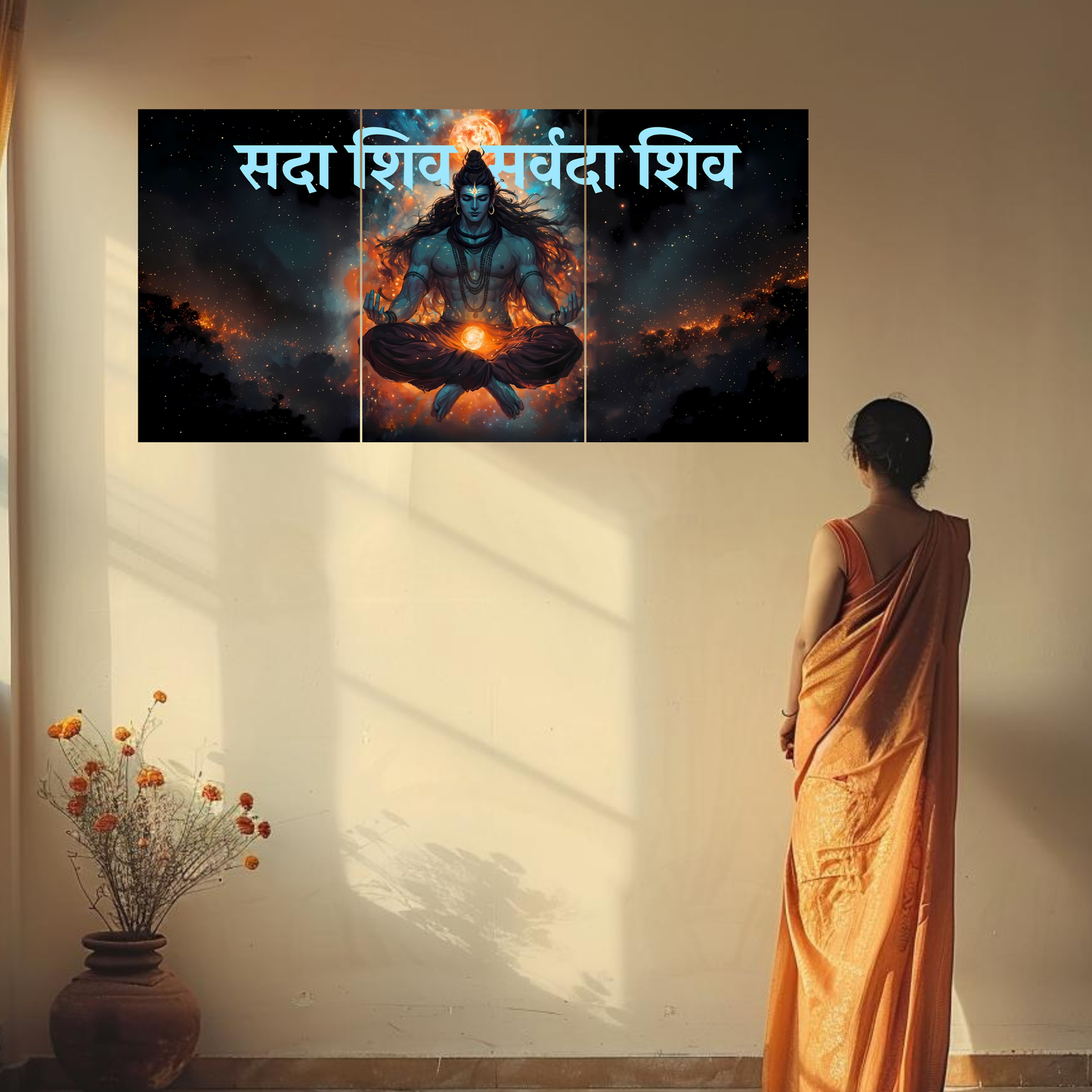 The 'सदा शिव सर्वदा शिव' ShivJi 3 Panel SPLIT Poster | 8K | Premium Glossy