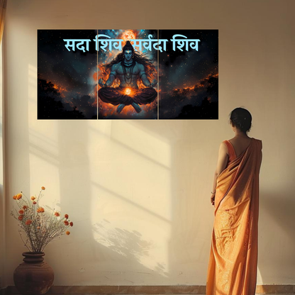The 'सदा शिव सर्वदा शिव' ShivJi 3 Panel SPLIT Poster | 8K | Premium Glossy