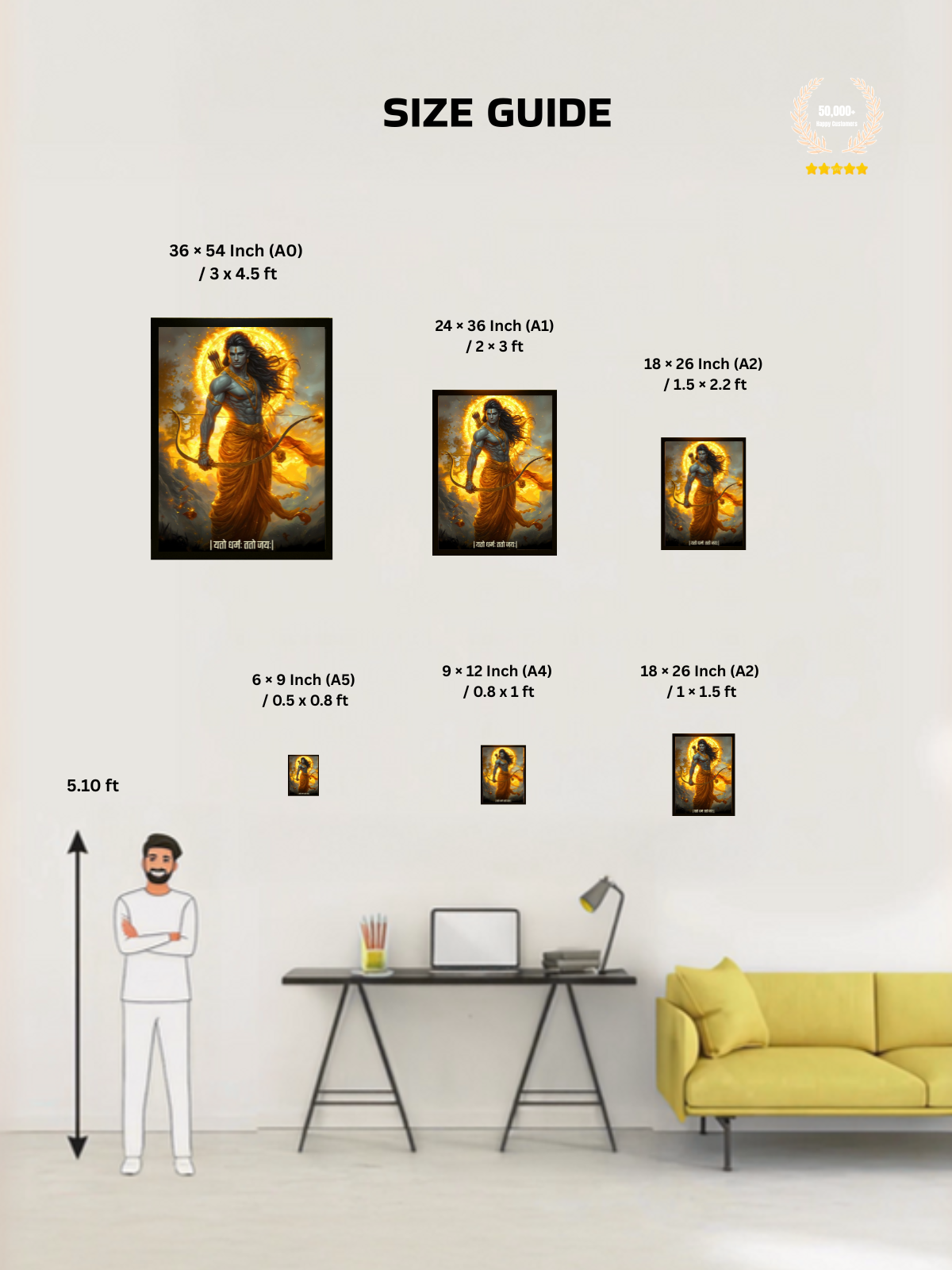 The "यतो धर्मः ततो जयः" Prabhu Ram Wall Frame | Premium Quality