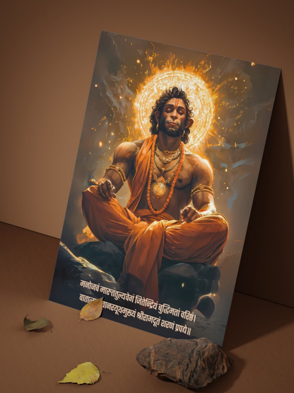 All Lord Hanuman Ji 6 Premium Posters Combo + Free Wall Friendly Glue Dots + 1 Surprise Sticker