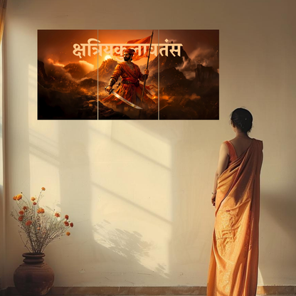 The 'क्षत्रियकुलावतंस' Chatrapati Shivaji Maharaj Epic 3 Panel SPLIT Poster | 8K | Premium Glossy