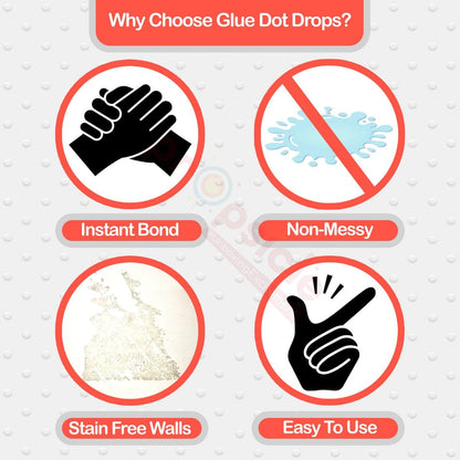 Extra Glue Tape - Roll of 100 Glue Drops | Wall Friendly