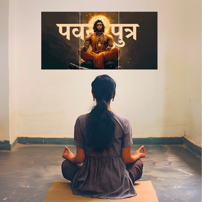 The Pavanputra Hanuman Epic 3 Panel SPLIT Poster | 8K | Premium Glossy