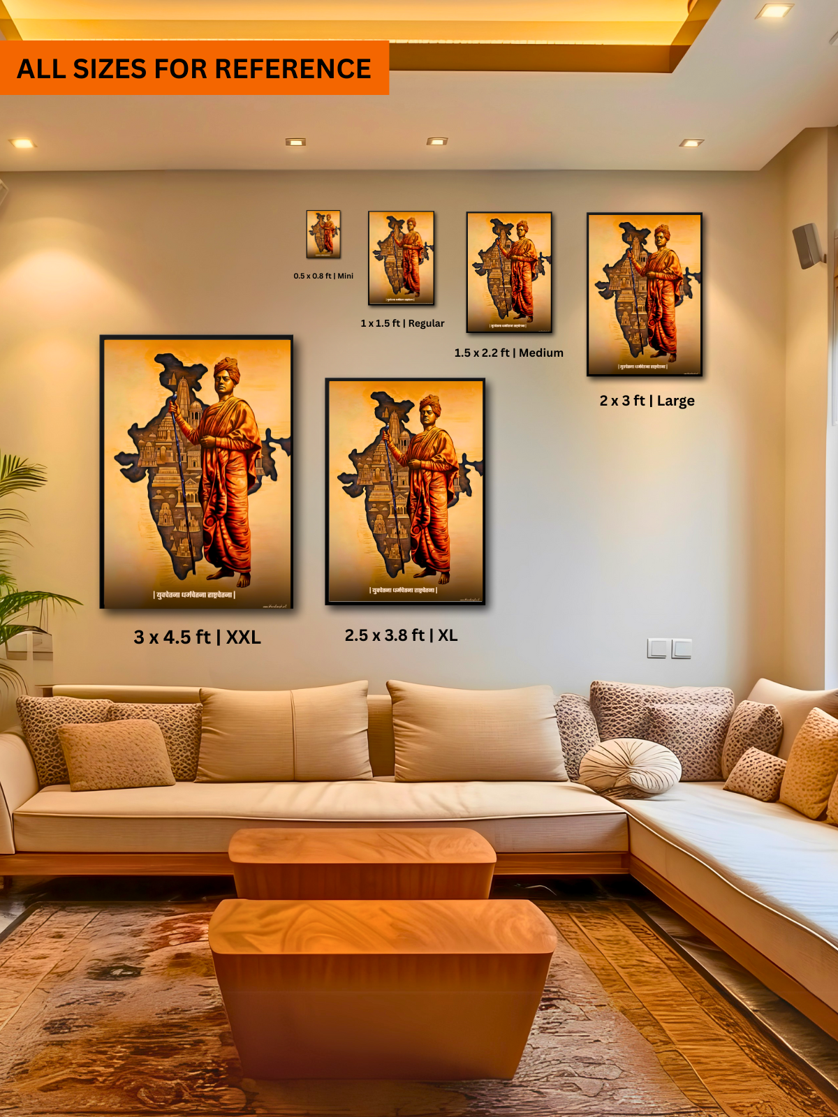 The "युवचेतना धर्मचेतना राष्ट्रचेतना" Swami Vivekananda Wall Frame | Premium Quality - Bharatvarsh Arts--Wall Poster Sets - Buy Indian Spiritual, Mythology, Gods, Warrior Wall Art - For Living Room, Decor