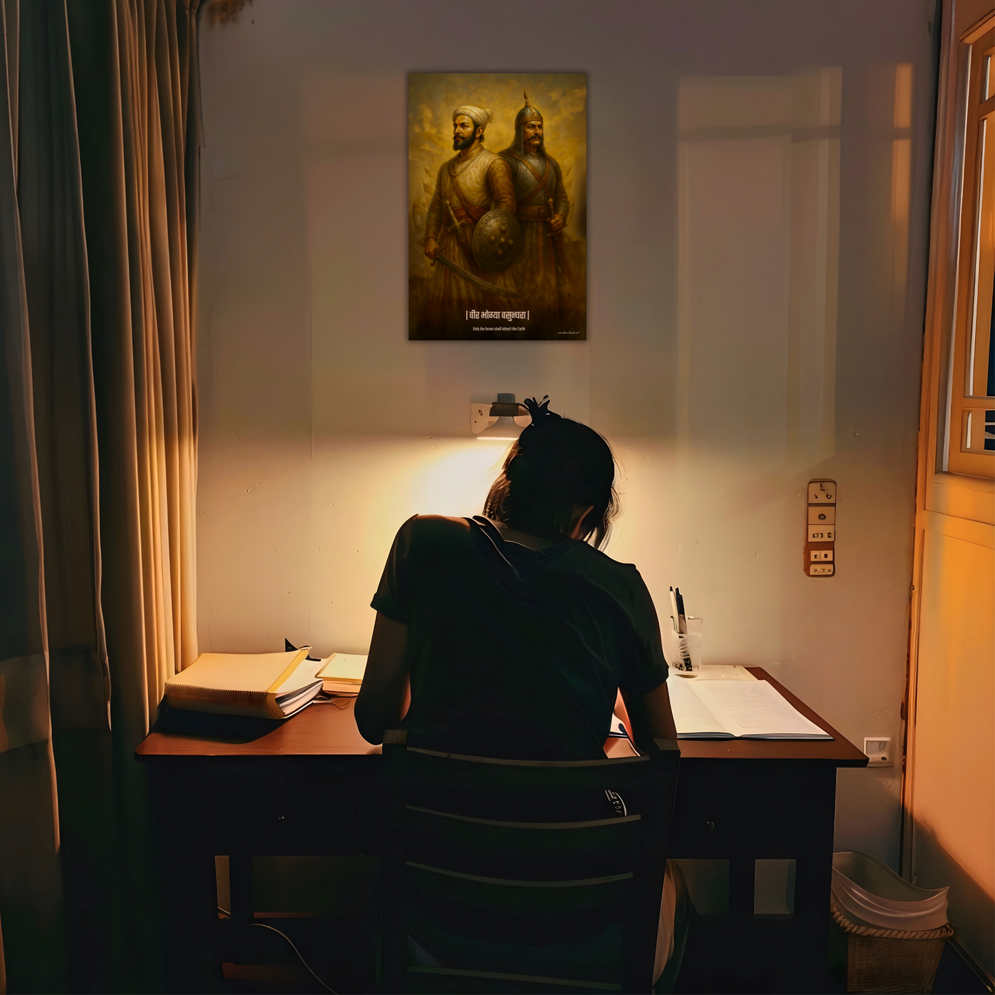 The ' वीर भोग्या वसुन्धरा' Chatrapati Shivaji Maharaj and Maharana Pratap Warrior Wall Poster | 8K | Premium Glossy