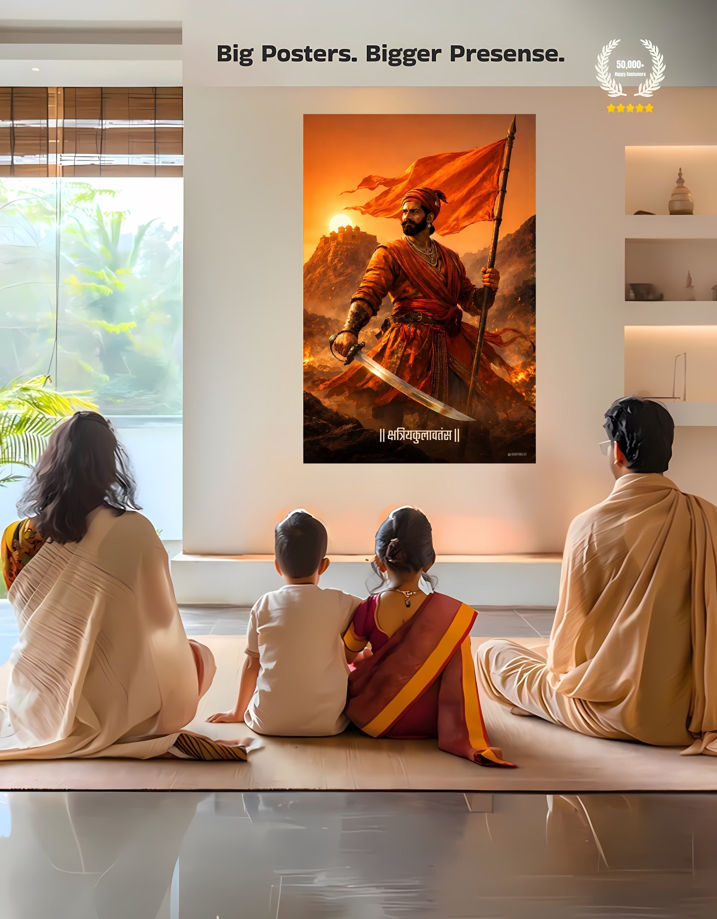 The 'क्षत्रियकुलावतंस' Chatrapati Shivaji Maharaj Premium Large Poster | 8K | Premium Glossy