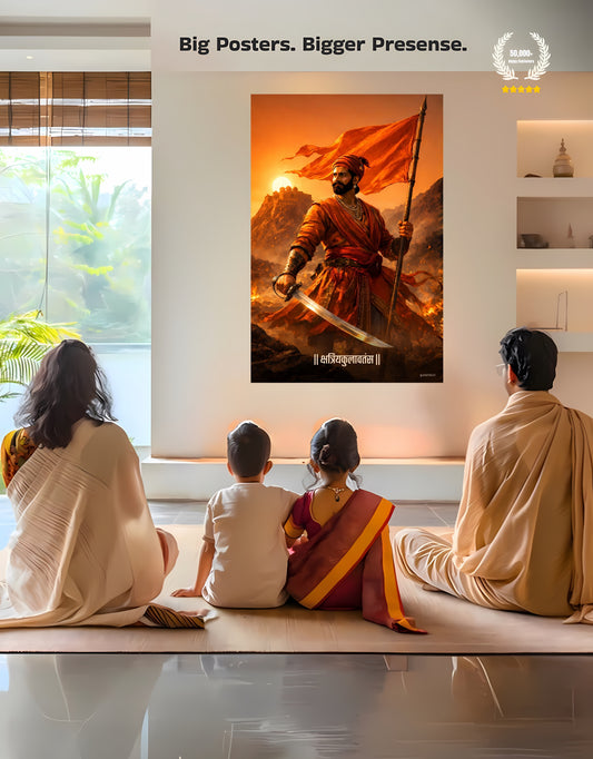 The 'क्षत्रियकुलावतंस' Chatrapati Shivaji Maharaj Premium Large Poster | 8K | Premium Glossy