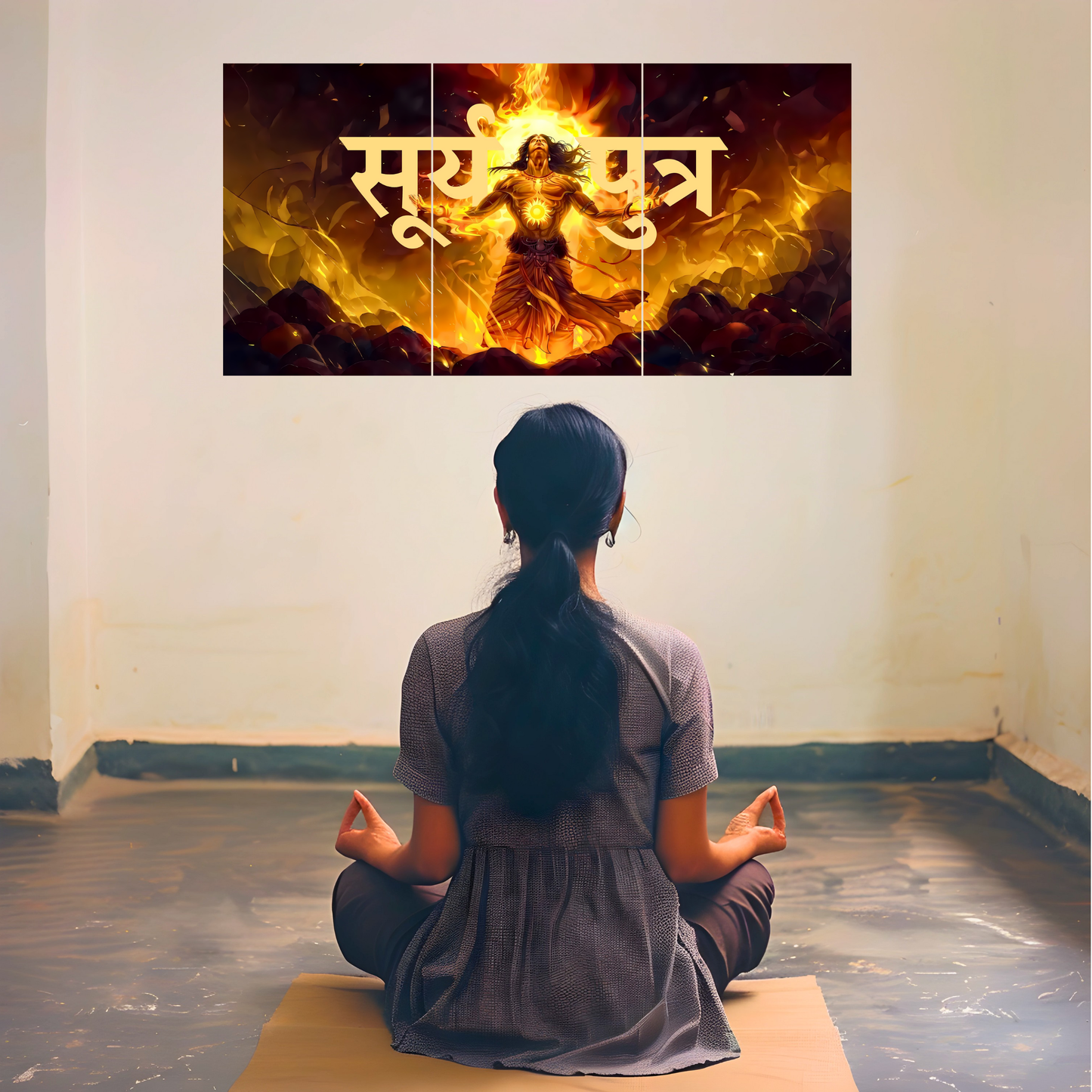 The "सूर्यपुत्र" Suryaputra Karna Epic 3 Panel SPLIT Poster | 8K | Premium Glossy