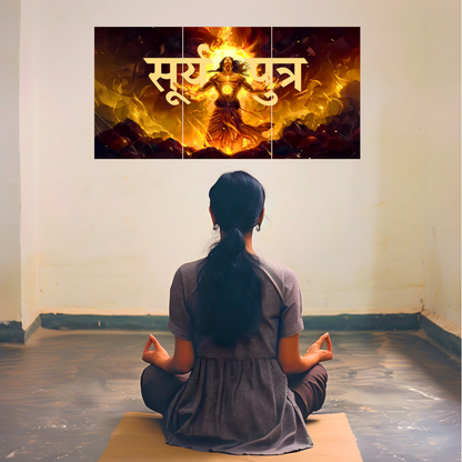 The "सूर्यपुत्र" Suryaputra Karna Epic 3 Panel SPLIT Poster | 8K | Premium Glossy