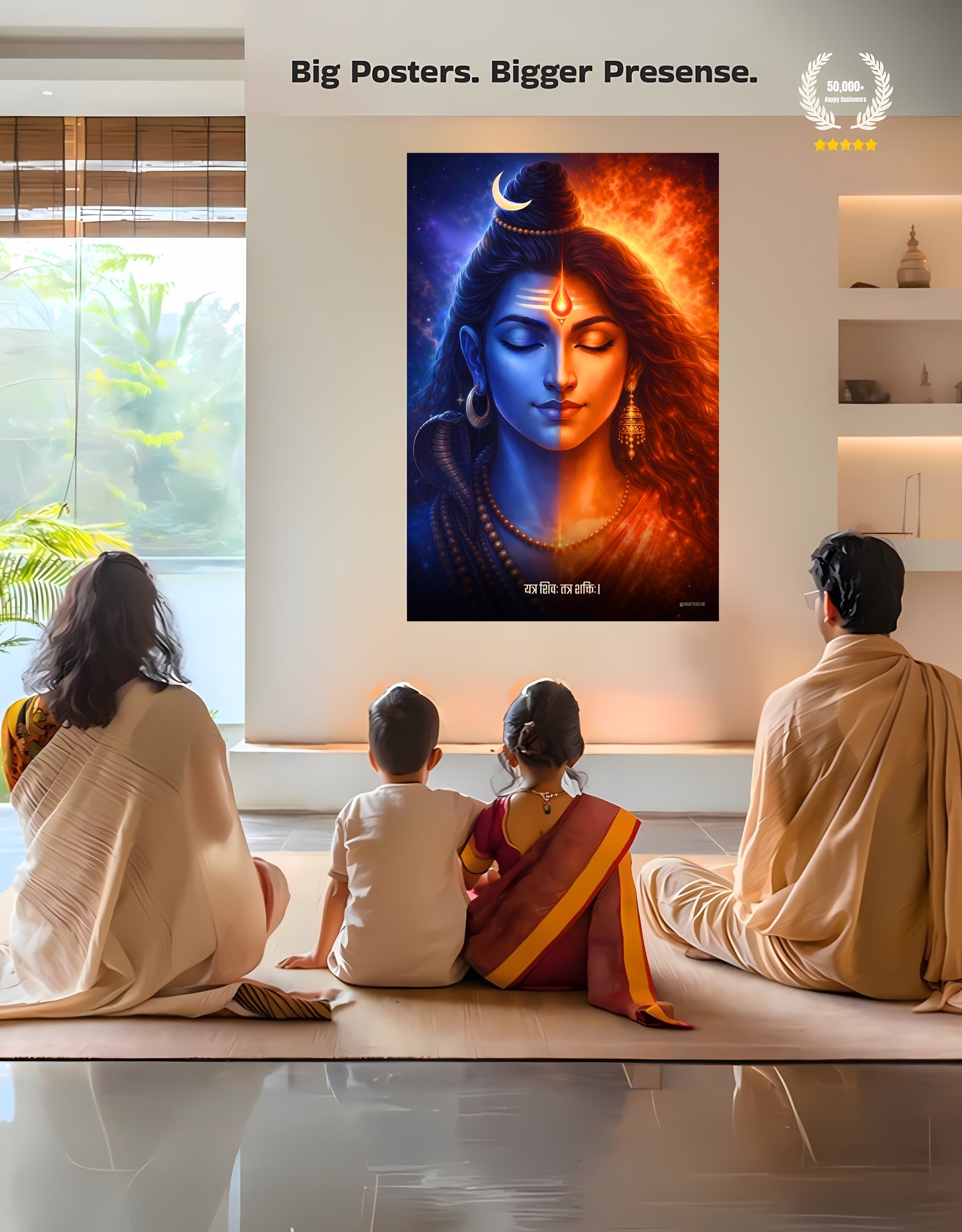 The 'यत्र शिवः तत्र शक्तिः' Shiv Shakti Premium Large Poster | 8K | Premium Glossy