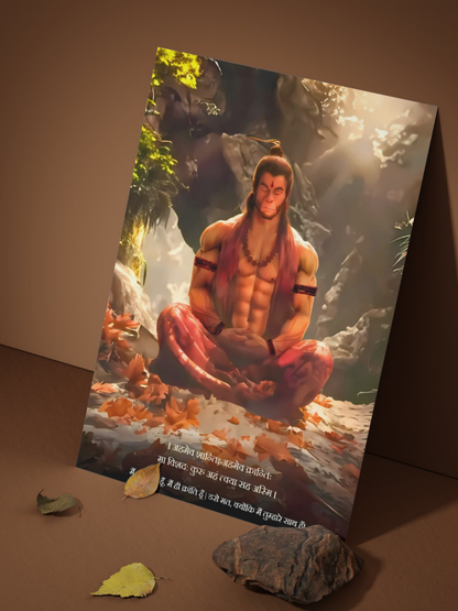 All Lord Hanuman Ji 6 Premium Posters Combo + Free Wall Friendly Glue Dots + 1 Surprise Sticker