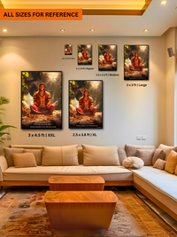 The 'अहमेव क्रान्तिः' Hanuman Meditation Wall Frame | Premium Quality - Bharatvarsh Arts--Wall Poster Sets - Buy Indian Spiritual, Mythology, Gods, Warrior Wall Art - For Living Room, Decor
