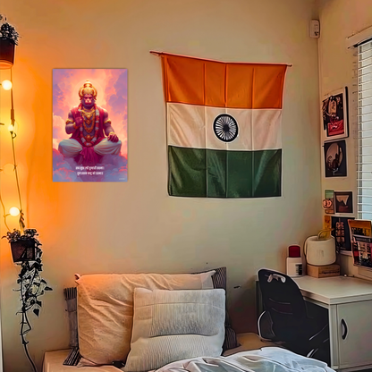 The 'सब सुख लहै तुम्हारी सरना' Peaceful Hanuman Wall Poster | 8K | Premium Glossy