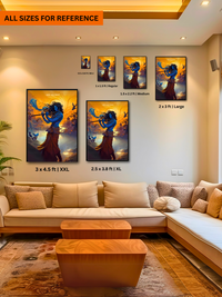 The 'कृष्णः सदा सहायते' Krishna Wall Frame | Premium Quality - Bharatvarsh Arts--Wall Poster Sets - Buy Indian Spiritual, Mythology, Gods, Warrior Wall Art - For Living Room, Decor