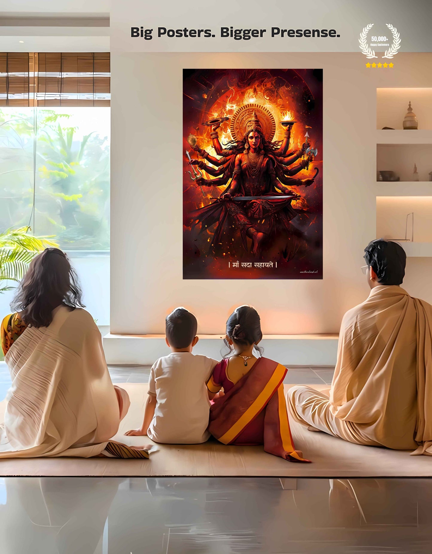 The "महिषासुरमर्दिनि" Durga Mata Large Poster | 8K | Premium Glossy