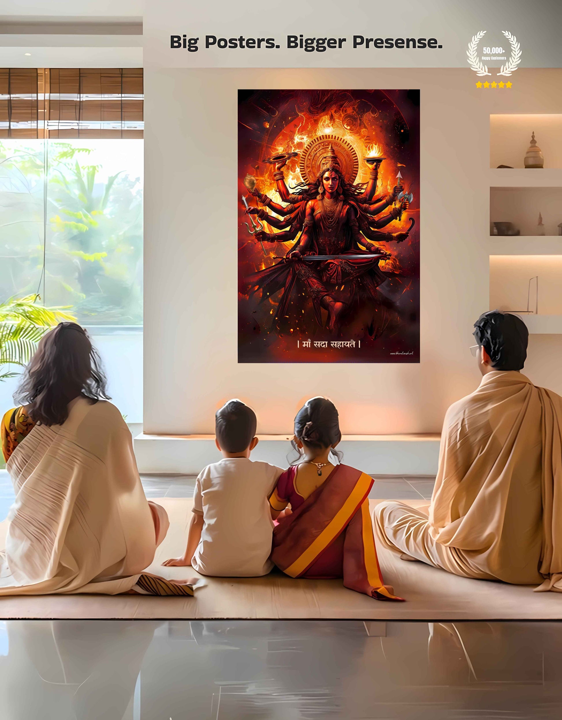 The "महिषासुरमर्दिनि" Durga Mata Large Poster | 8K | Premium Glossy
