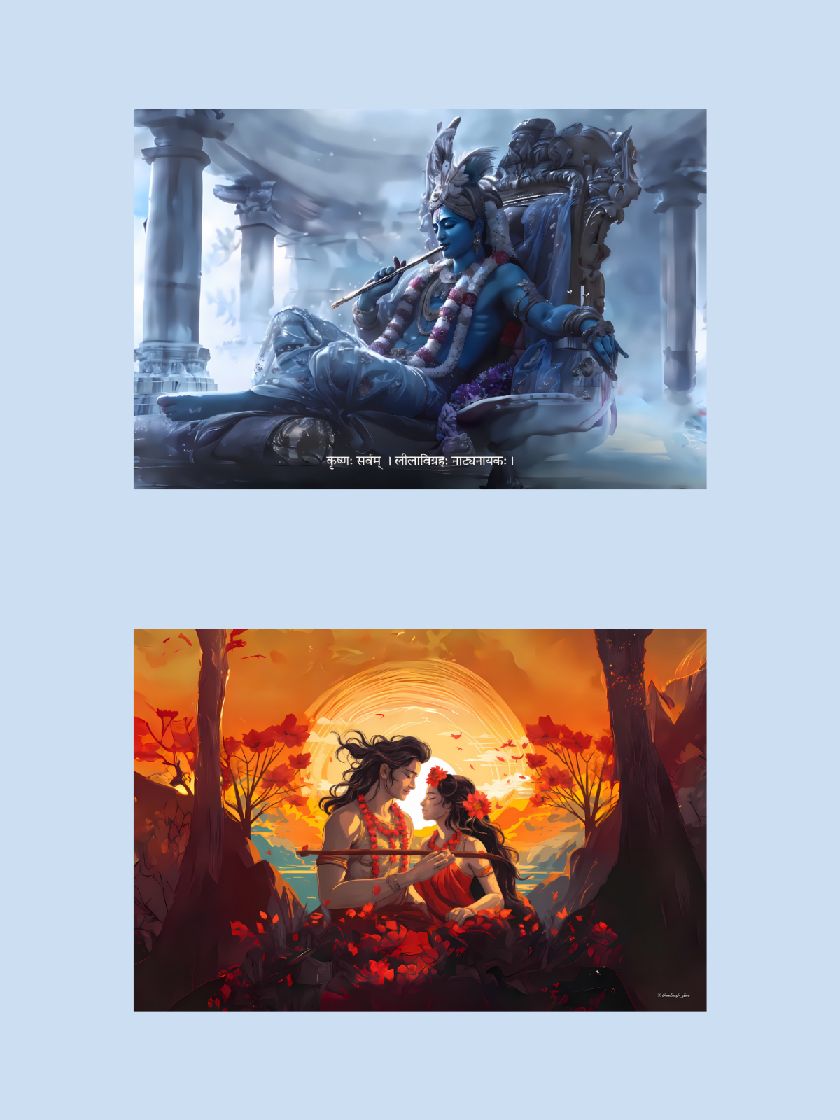 All Lord Krishna 6 Posters Combo + Free Wall Friendly Glue Dots + 1 Surprise Sticker