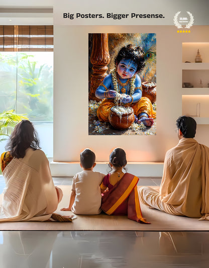The Bal Krishna Makhanchor Premium Large Poster | 8K | Premium Glossy