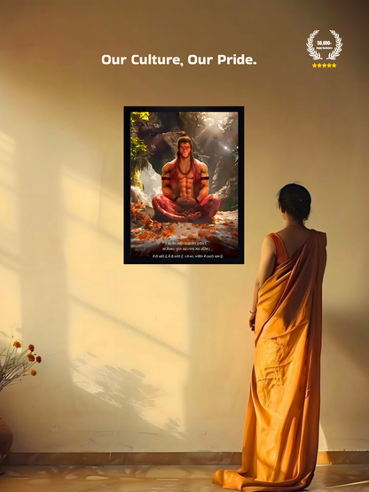 The 'अहमेव क्रान्तिः' Hanuman Meditation Wall Frame | Premium Quality