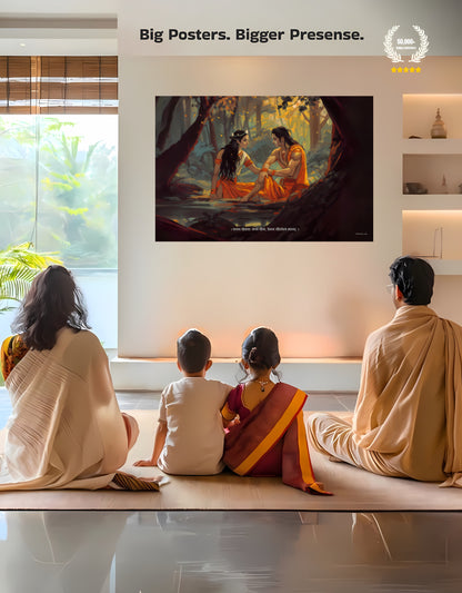 The 'वनवास' Moment of Ram and Sita Premium Large Poster | 8K | Premium Glossy