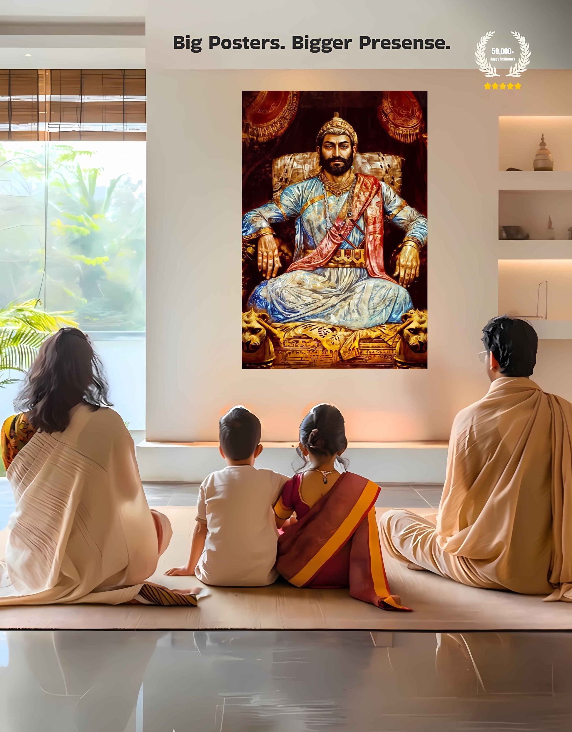 The King Chatrapati Shivaji Maharaj Large Wall Poster | 8K | Premium Glossy