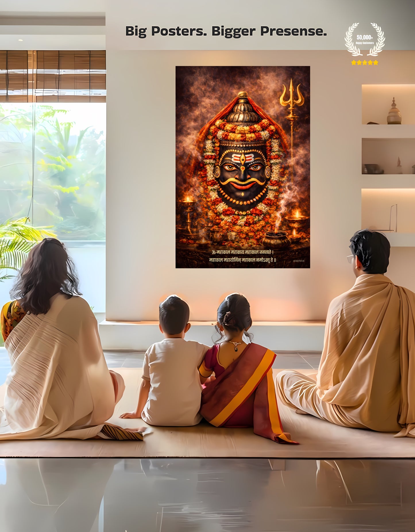 The 'ॐ महाकाल महाकाय' Ujjain Mahakal Premium Large Poster | 8K | Premium Glossy
