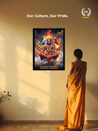 The 'ॐ पञ्चमुखहनुमते' Panchmukhi Hanuman Wall Frame | Premium Quality