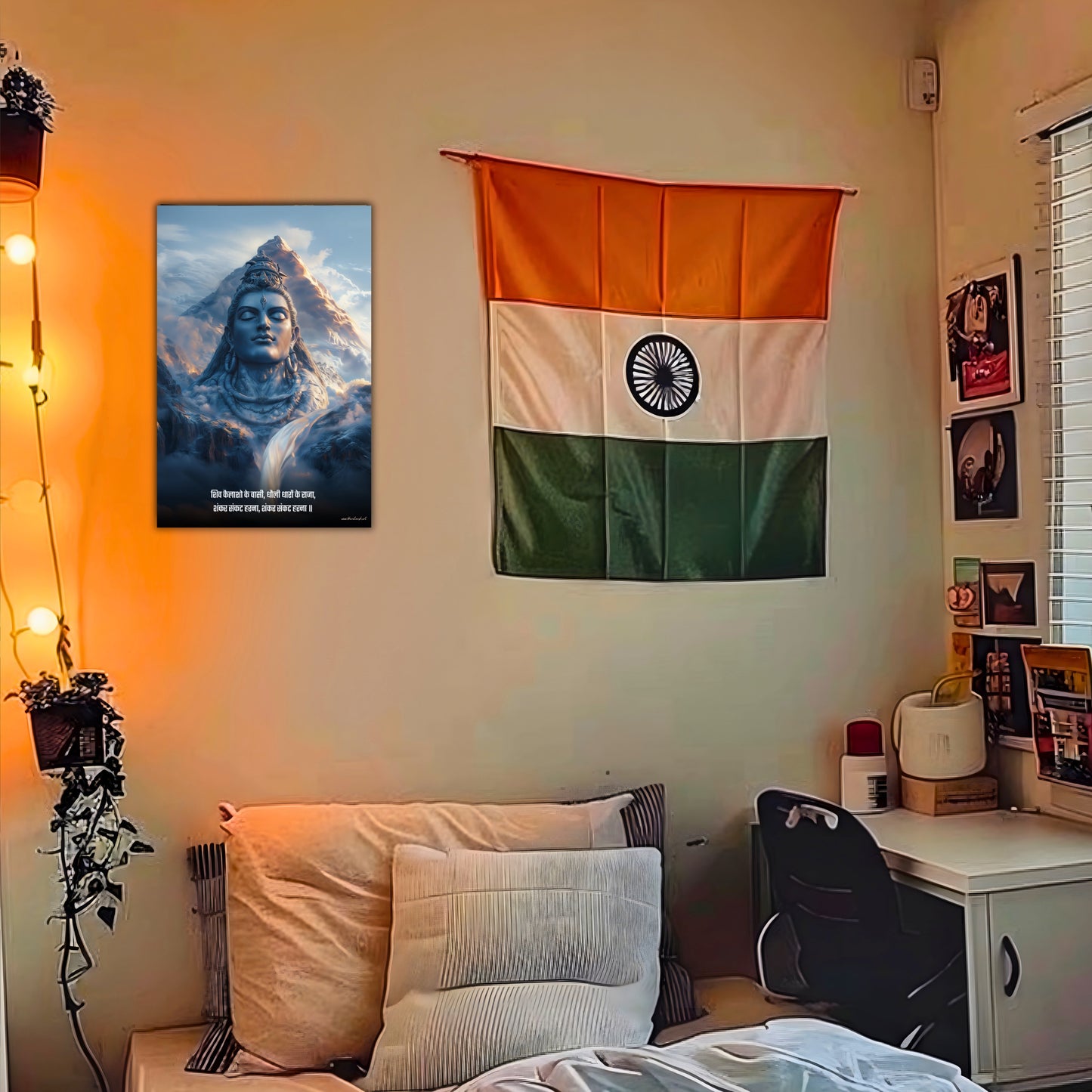 The "शिव कैलाशो के वासी" Lord Shiva Poster | 8K | Premium Glossy - Bharatvarsh Arts--Wall Poster Sets - Buy Indian Spiritual, Mythology, Gods, Warrior Wall Art - For Living Room, Decor