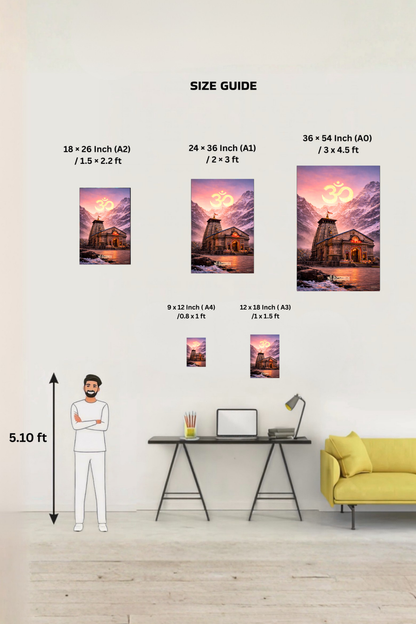 The '12 JYOTIRLINGAS' 12 Premium Shiv Temple Posters Combo + Free Wall Friendly Glue Dots + 2 Surprise Stickers