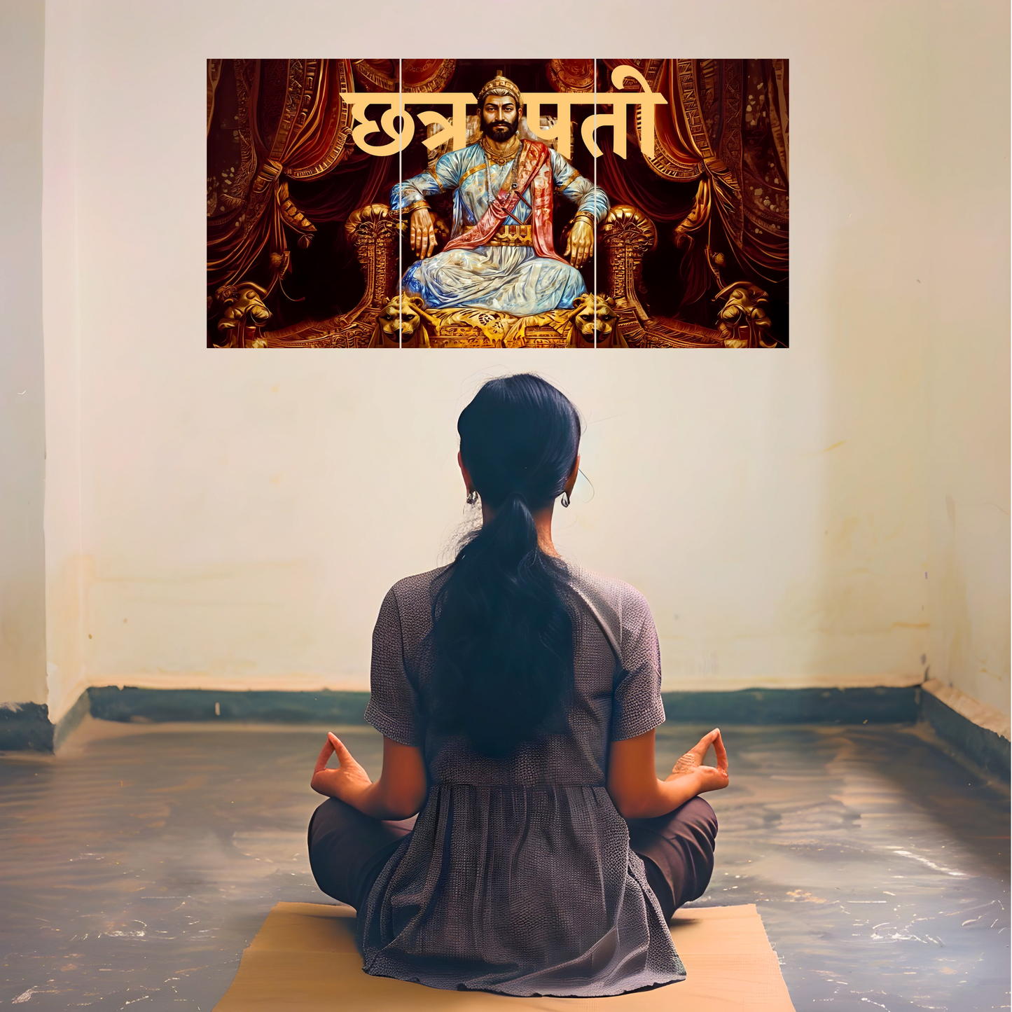 The 'छत्रपती' Chatrapati Shivaji Maharaj Epic 3 Panel SPLIT Poster | 8K | Premium Glossy