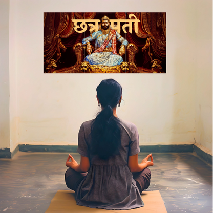 The 'छत्रपती' Chatrapati Shivaji Maharaj Epic 3 Panel SPLIT Poster | 8K | Premium Glossy